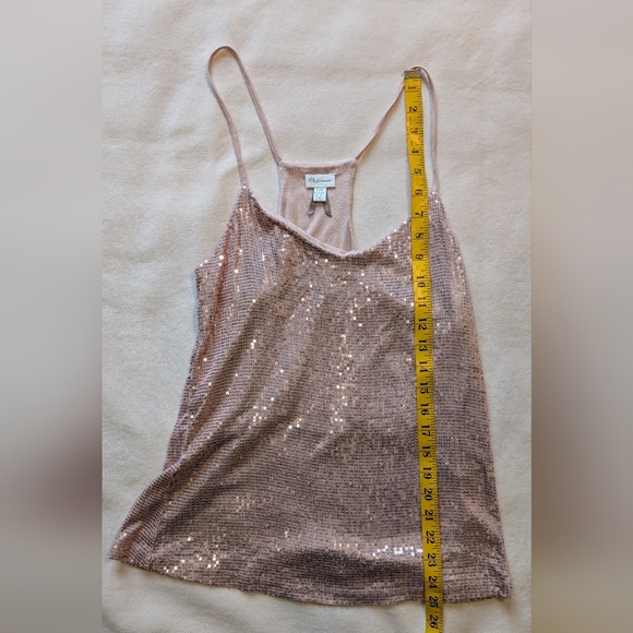 Dynamite Women's Y2K Sequin Pink Camisole Top Size M - Picture 9 of 14